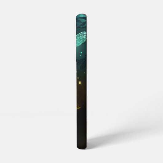 Coque Samsung Galaxy Vol de libellule verte lumineuse (Côté gauche)