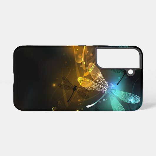 Coque Samsung Galaxy Vol de libellule verte lumineuse (Verso Horizontal)