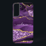 Coque Samsung Galaxy Votre nom Agate Violet Violet Or Marbre Cadeau<br><div class="desc">Agate Violet violet Parties scintillant or Geode Nom personnalisé Marbre étincelant Anniversaire - Anniversaire ou Mariage Cadeau / Fournisseur - Ajouter votre nom - Texte ou Supprimer - Faire votre cadeau spécial - Redimensionner et déplacer ou ajouter du texte / des éléments avec outil de personnalisation. Conception par MIGNED. S'il...</div>