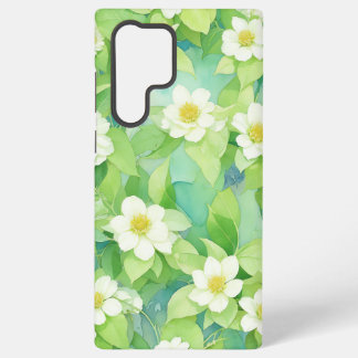 Coque Samsung Galaxy Watercolor White Floral Botanical Phone Case