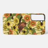 Coque Samsung Galaxy Wens et fleurs sur jaune pâle (Verso Horizontal)