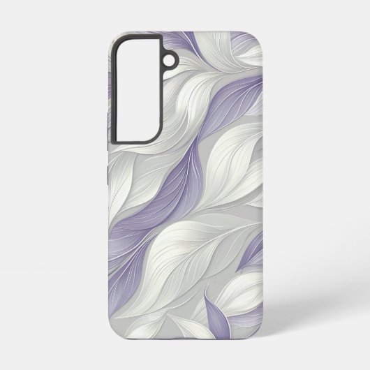 Coque Samsung Galaxy White Purple Leaf Elegant Pattern (Verso)