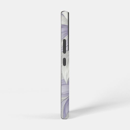 Coque Samsung Galaxy White Purple Leaf Elegant Pattern (Côté droit)