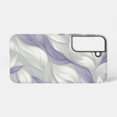 Coque Samsung Galaxy White Purple Leaf Elegant Pattern (Verso Horizontal)