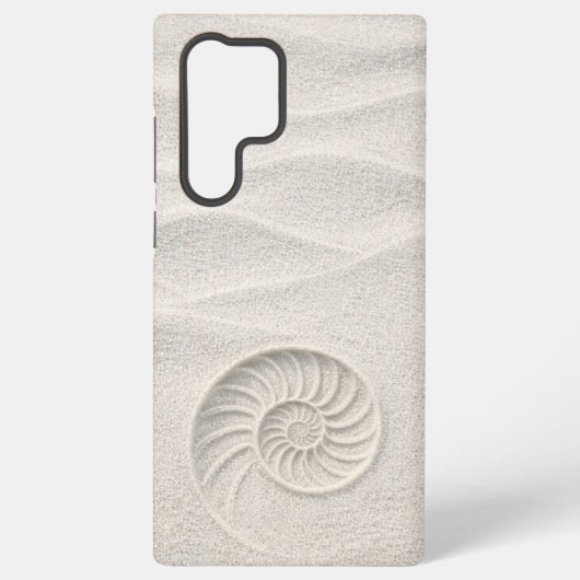 Coque Samsung Galaxy White Shimmer Sand Nautilus Shell Coastal (Verso)