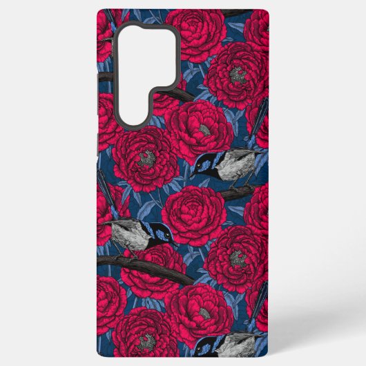 Coque Samsung Galaxy Wrens in the peonies (Verso)