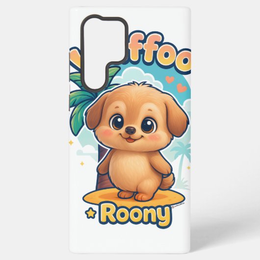 Coque Samsung Galaxy Wuffoo Roony Cute Kawaii Puppy Tropical Island  (Verso)