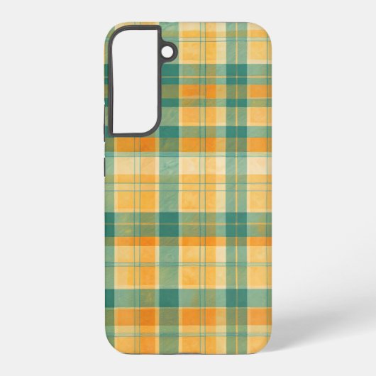 Coque Samsung Galaxy Yellow and Green Tartan Plaid Pattern (Verso)