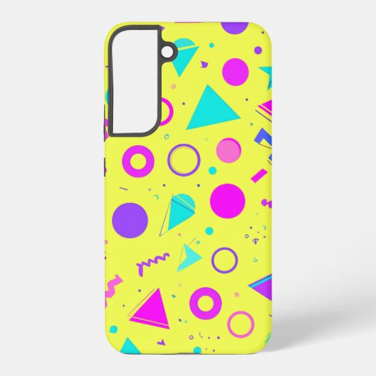 Coque Samsung Galaxy Yellow Neon Memphis Geometric 80s Design (Verso)