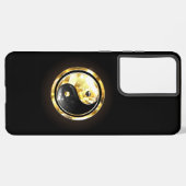 Coque Samsung Galaxy Yin Yang or sur noir (Côté gauche)