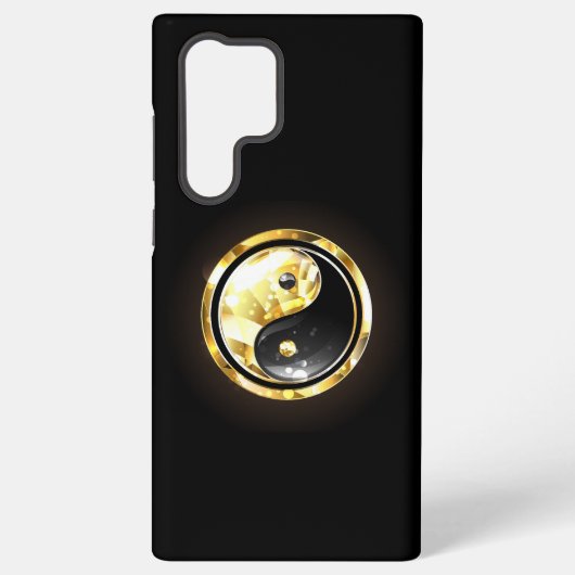Coque Samsung Galaxy Yin Yang or sur noir (Verso)