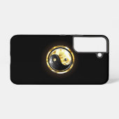 Coque Samsung Galaxy Yin Yang or sur noir (Verso Horizontal)