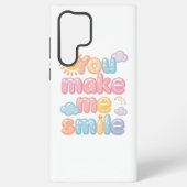 Coque Samsung Galaxy "You Make Me Smile" with Sun and Clouds (Verso)