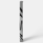Coque Samsung Galaxy Zigzag noir, gris et blanc (Côté gauche)