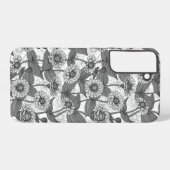 Coque Samsung Galaxy Zinnias, monochrome sur blanc (Verso Horizontal)