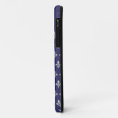 Coque Silver Fleur de lys Royal Blue iPhone 5 (Dos/Gauche)