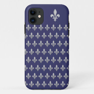 Coque Silver Fleur de lys Royal Blue iPhone 5