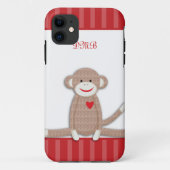 Coque Sock Monkey Monogramme iPhone 5 (Dos)