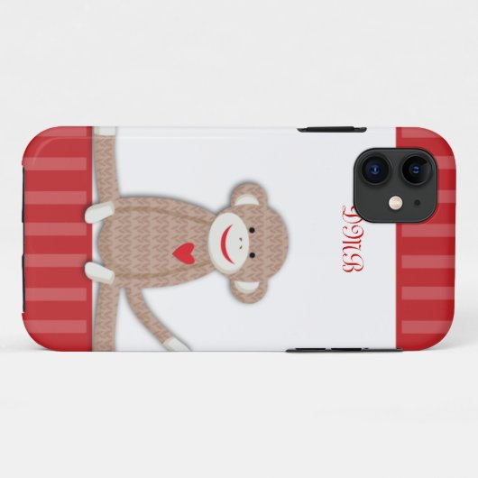 Coque Sock Monkey Monogramme iPhone 5 (Dos (Horizontal))