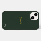 Coque téléphone élégante or et vert forêt (Verso (horizontal))
