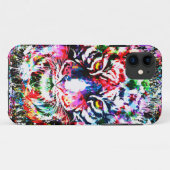 Coque Tiger iPhone 11 | Coloré | Art Abstrait (Dos (Horizontal))