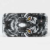 Coque Tiger iPhone 11 | Tigre noir et blanc (Dos (Horizontal))