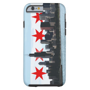 Coque Tough iPhone 6 Cas de l'iPhone 6 d'horizon de drapeau de Chicago