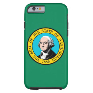 Coque Tough iPhone 6 Conception du drapeau de l'État de Washington