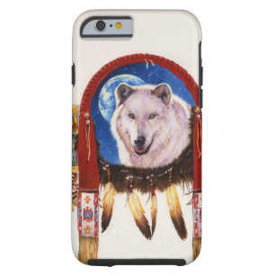 Coque Tough iPhone 6 Natif américain de bouclier de loup