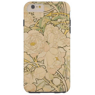 Coque Tough iPhone 6 Plus Vintage Floral Alphonse Mucha Peonies GalleryHD
