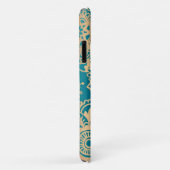 Coque Turquoise de Mandala Green et Gold (Dos/Droite)