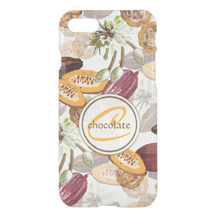 Coque Pour iPhone SE/8/7 Case Cocoa Beans, Chocolate Flowers, Nature's Toxits