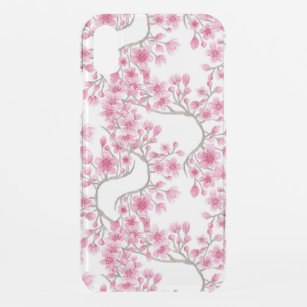 Coque Pour iPhone XR Elégante aquarelle fleurie de cerisiers roses