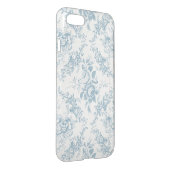 Coque Uncommon Pour iPhone Elégante toile florale blanche et bleue gravée (Dos/Droite)