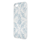 Coque Uncommon Pour iPhone Elégante toile florale blanche et bleue gravée (Dos/Gauche)