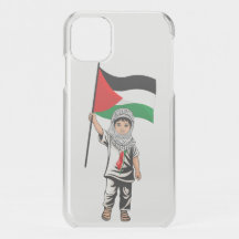 Enfant avec le drapeau de Keffiyeh Palestine