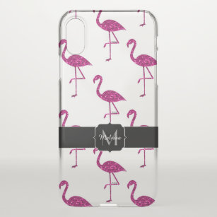 Coque iPhone X Flamingo pétillant rose Monogramme rare