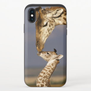 Coque Coulissante Pour iPhone X Girafe Kissing