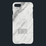 Coque Pour iPhone SE/8/7 Case Marbre blanc et gris tendance look personnalisé<br><div class="desc">Ajoutez votre nom à ce coque élégant en marbre pour le nouvel iPhone 7.</div>