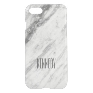 Coque Pour iPhone SE/8/7 Case Marbre blanc et gris tendance look personnalisé
