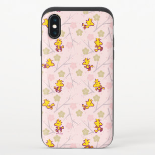 Coque Coulissante Pour iPhone X Motif de fleurs de cerisiers roses Woodstock