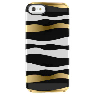 Coque iPhone Clear SE/5/5s Motif moderne en noir et blanc Zebra Stripes