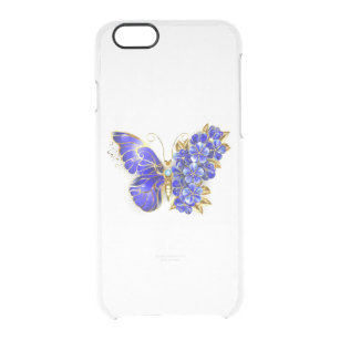Coque iPhone 6/6S Papillon saphir à fleurs