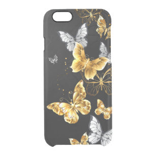 Coque iPhone 6/6S Papillons blancs et dorés