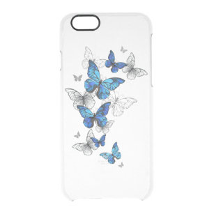 Coque iPhone 6/6S Papillons volants bleus Morpho