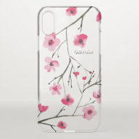 Personnalisée, aquarelle, fleurs de cerisiers japo