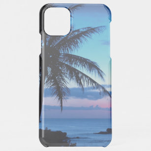 Coque Pour iPhone 11 Pro Max Plage de l'île tropicale Océan bleu rose coucher d