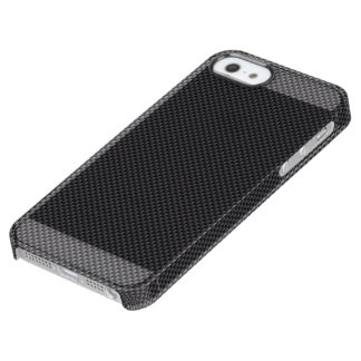 Coque iPhone Clear SE/5/5s Polymère noir et gris de fibre de carbone