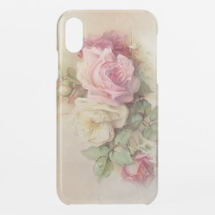 Coque Pour iPhone XR Roses de style vintage peint à la main