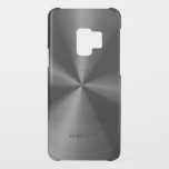 Coques Uncommon Pour Samsung Galaxy S9 Aspect brillant en acier inoxydable métallique noi<br><div class="desc">Style noir brillant en acier inoxydable faux métallique. monogramme personnalisé et optionnel. C'est une image de motif en acier inoxydable et non de métal réel. Disponible sur tous les produits sur demande.</div>